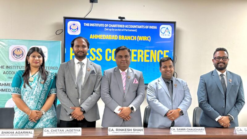 सीए (CA) के लिए वैश्विक अवसर: सीए रिंकेश शाह आईसीएआई (ICAI) अहमदाबाद के नवनिर्वाचित अध्यक्ष बने